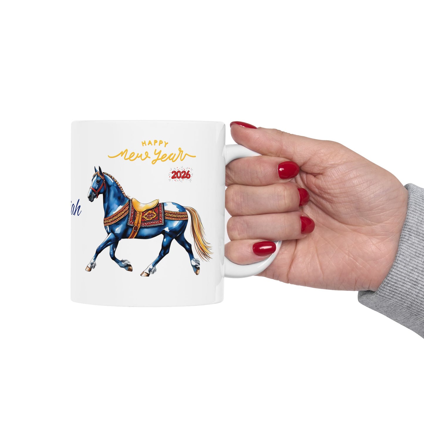 Personalized Horse Name Mug — "Azaiah" Ceramic Coffee Cup (11oz, 15oz)