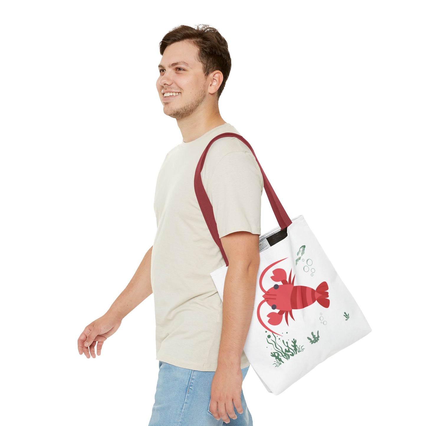Red crayfish in an aquatic environment Tote Bag