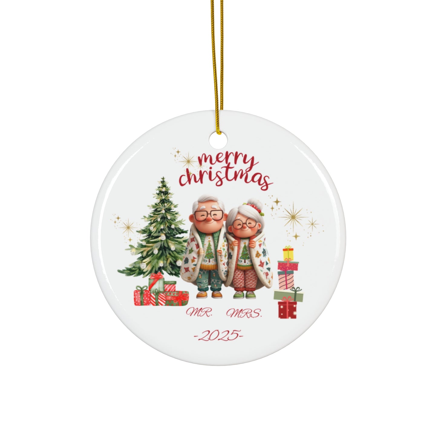Personalized Holiday Ceramic Ornament, Christmas Keepsake, Custom Family Decoration, Festive Gift, Unique Tree Decor