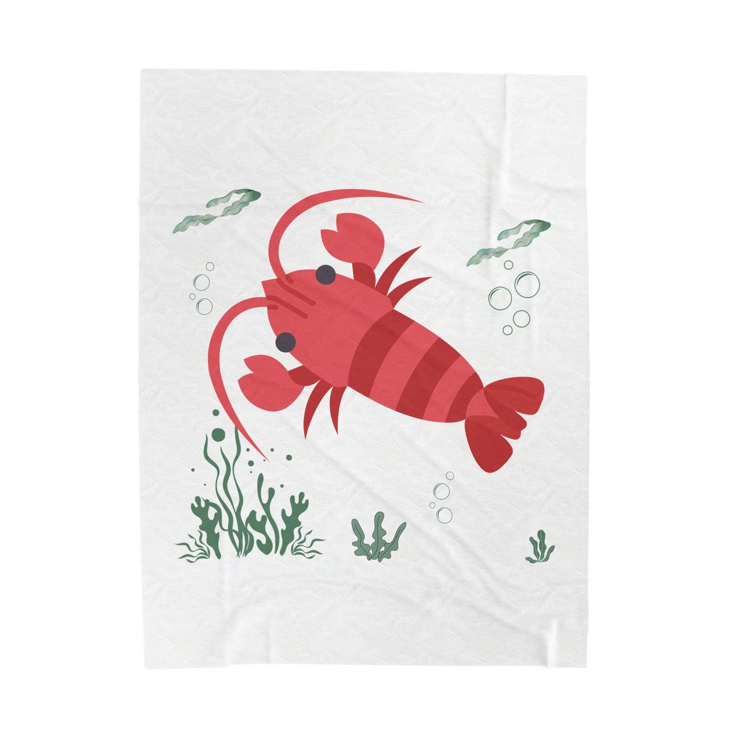 Red crayfish in an aquatic environment Velveteen Plush Blanket