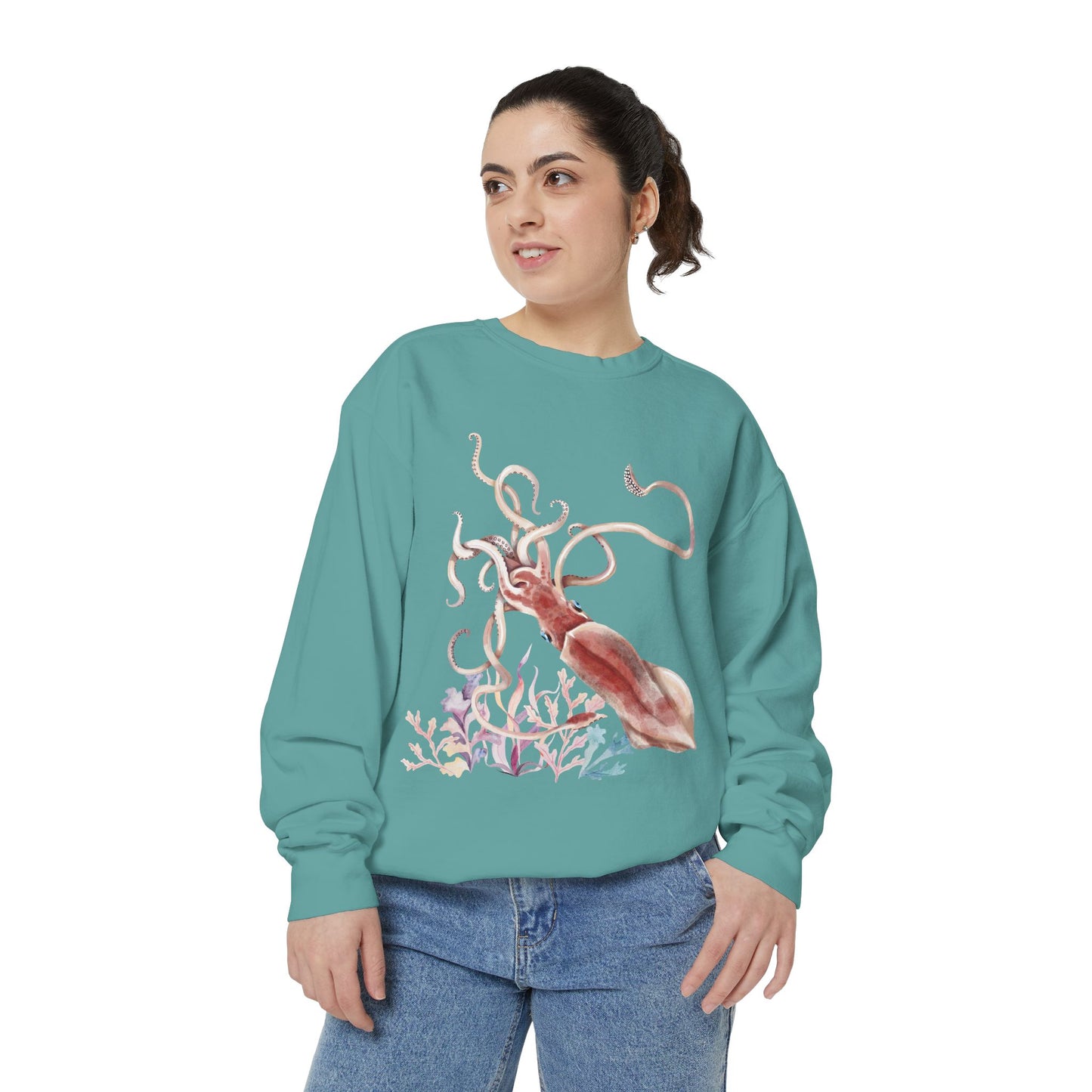 Squid dance of tentacles and translucence Unisex Garment-Dyed Sweatshirt