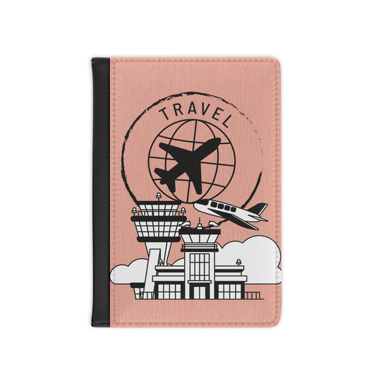 Travel Passport Cover — Pink Airport Plane Passport Holder