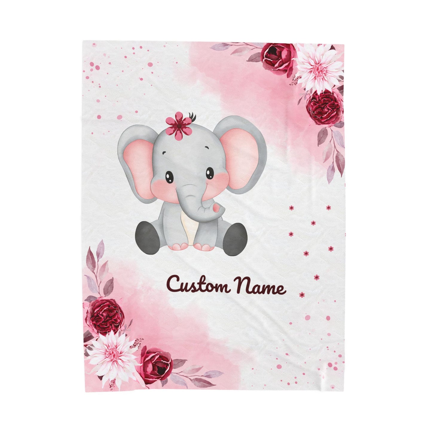 Custom Elephant Plush Blanket for Baby, Soft Baby Gift, Nursery Decor, Personalized Throw, Cuddle Blanket, Baby Shower Gift