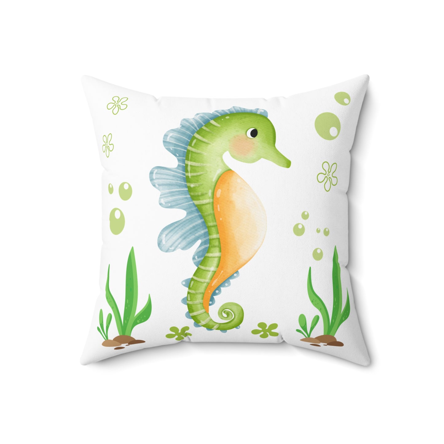 Seahorse with a focus on the natural world Spun Polyester Square Pillow