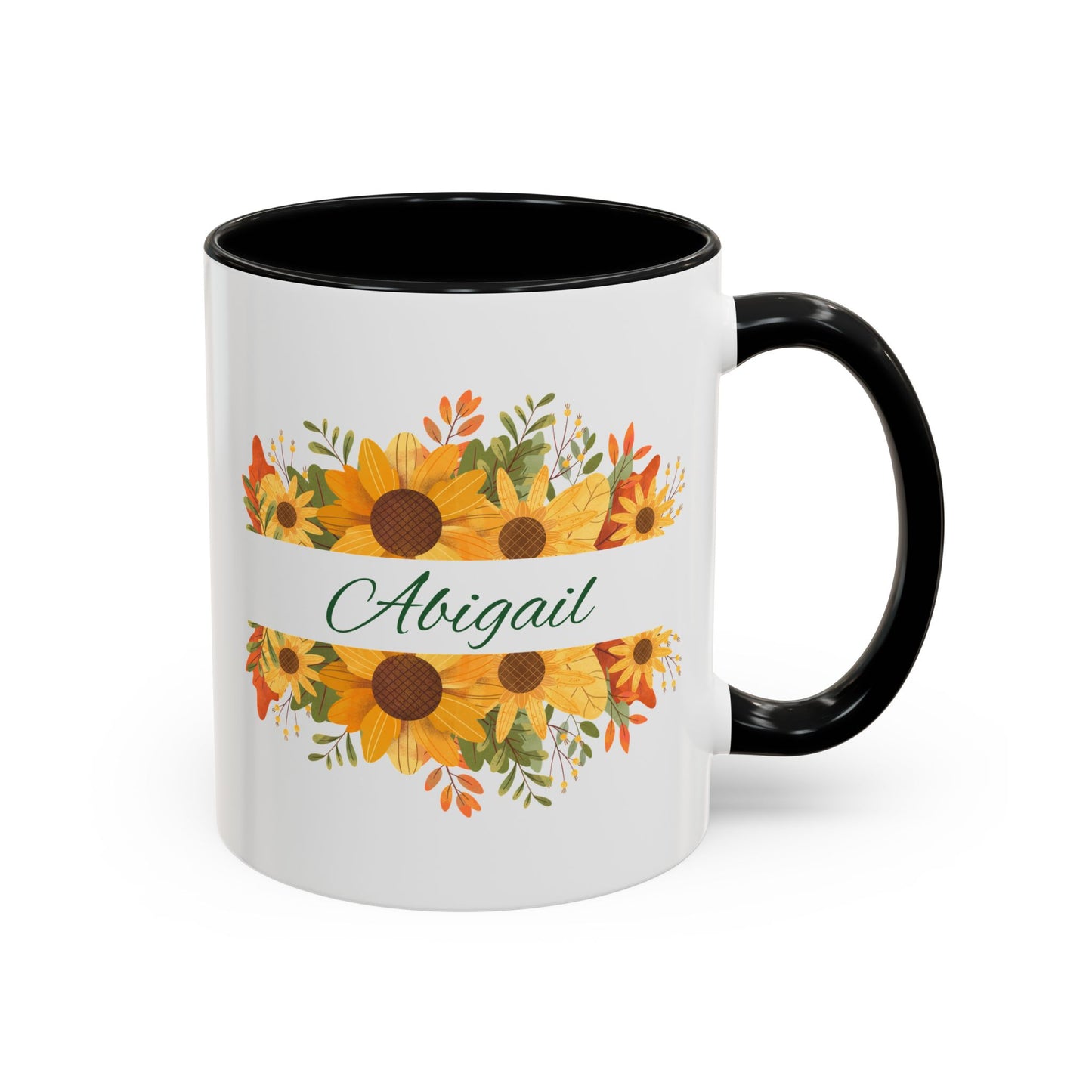 Custom Floral Name Coffee Mug - Personalized 11oz & 15oz Perfect Gift for Floral Lovers