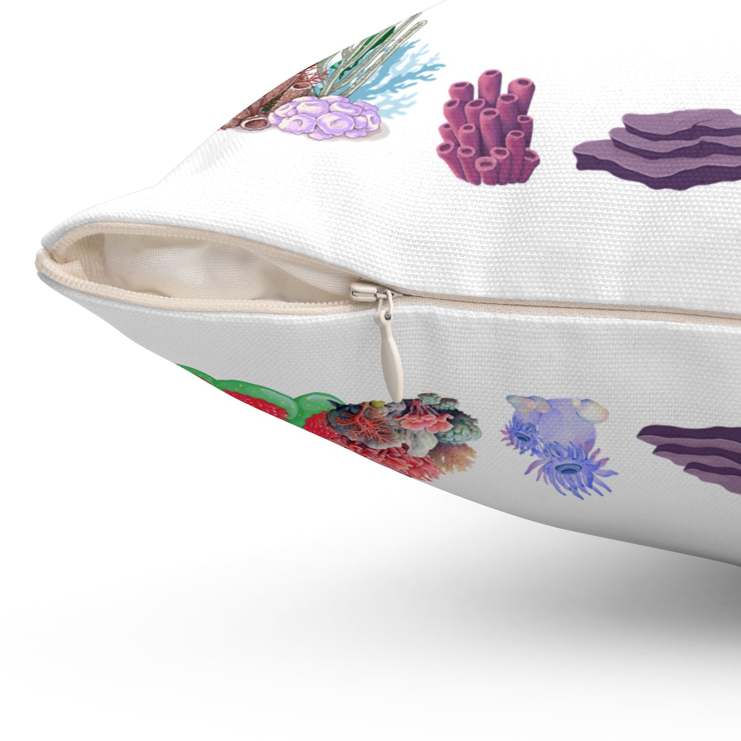 Seahores playful under the sea Spun Polyester Square Pillow