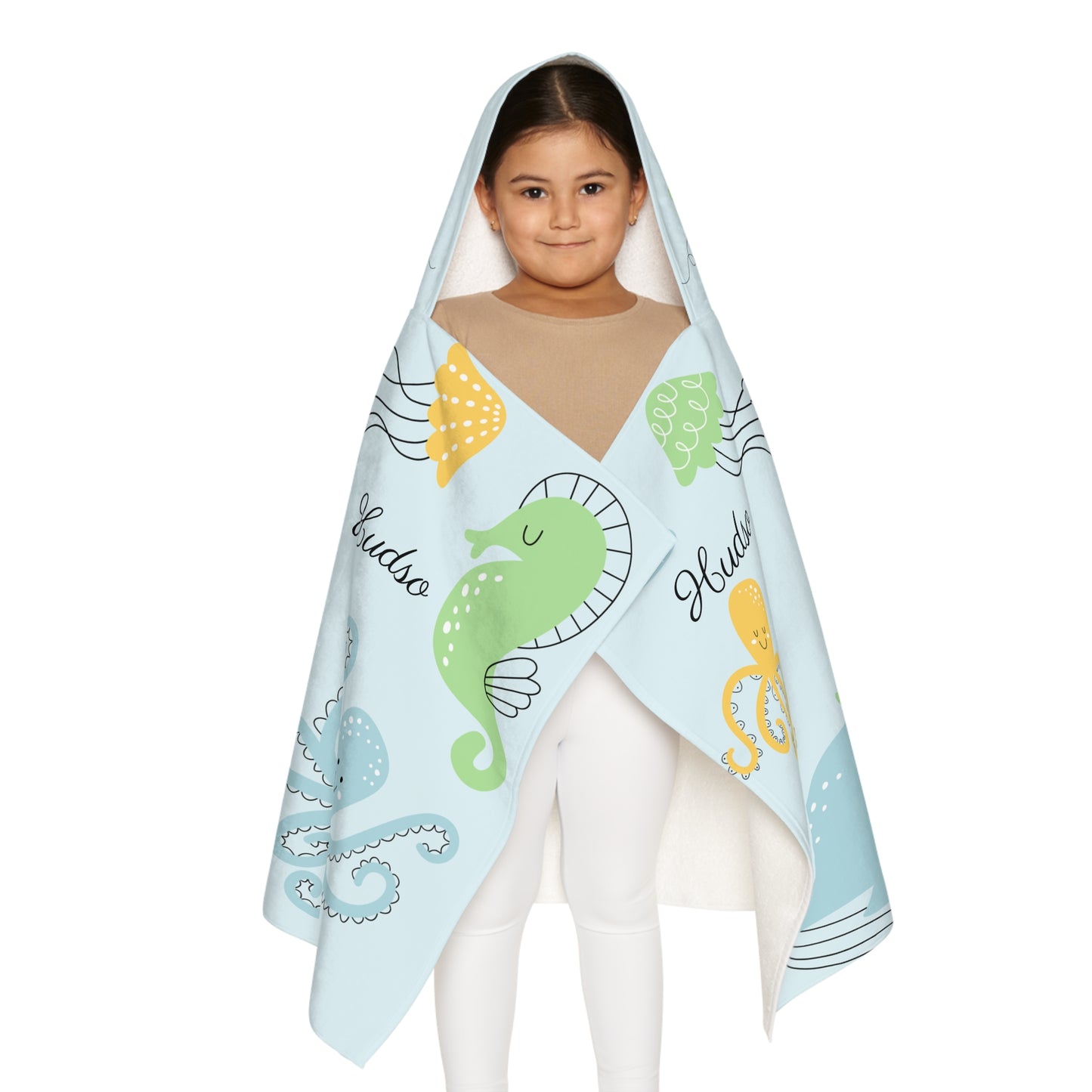 Hooded Towel - Cute Ocean Animals Kids Beach & Bath Towel (Octopus, Whale, Seahorse)