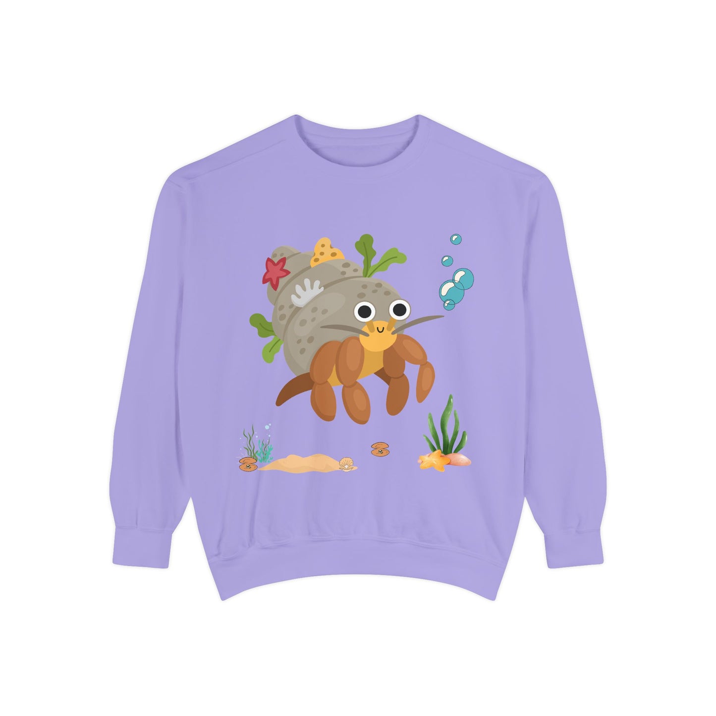 Hermit crab with shell underwater Unisex Garment-Dyed Sweatshirt