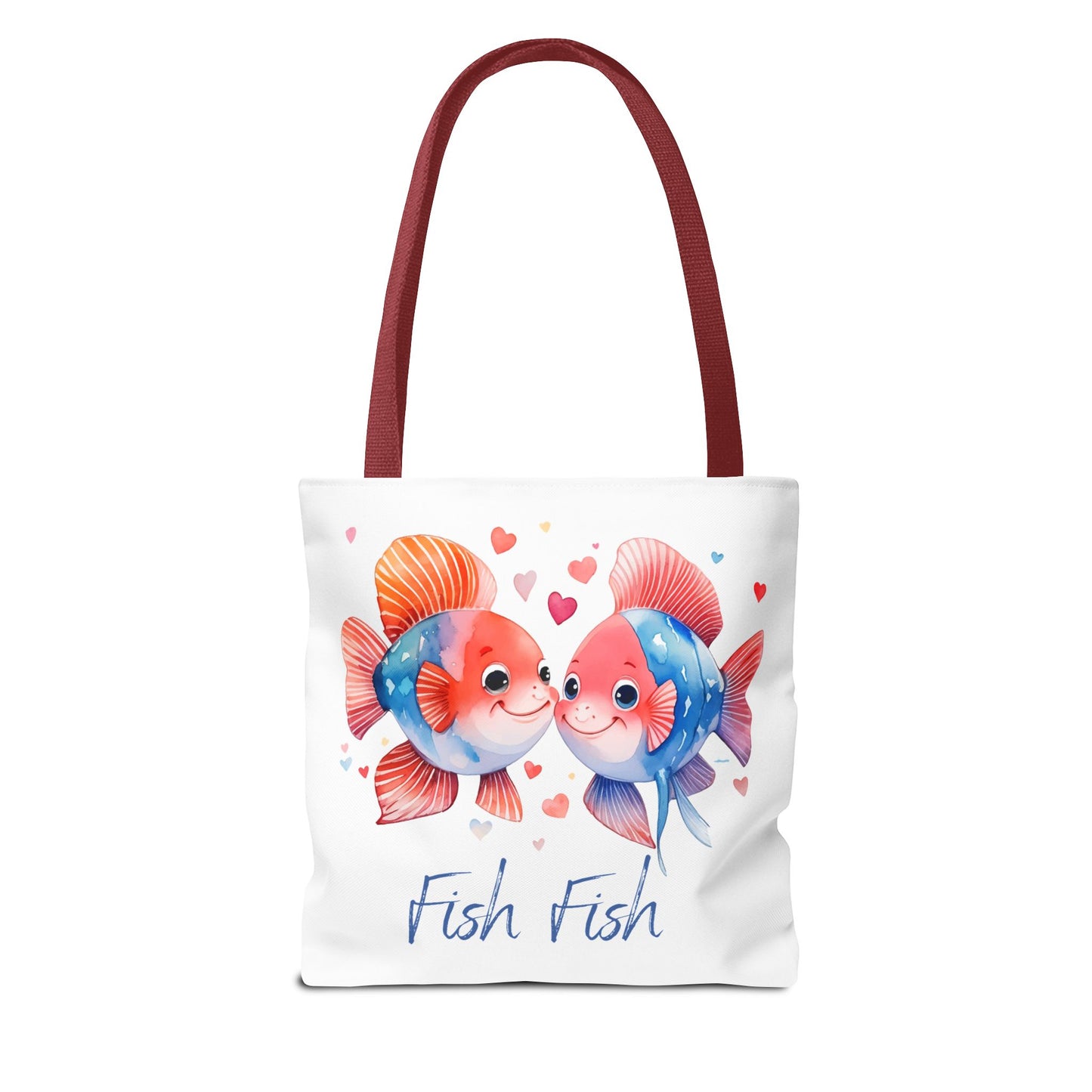 Cute Fish Couple Tote Bag — 'Fish Fish' Romantic Sea Life Beach Shopper
