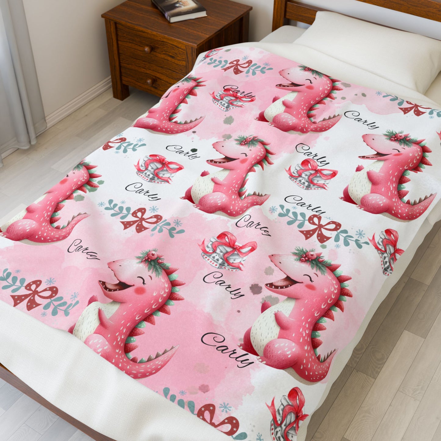 Personalized Dragon Plush Blanket, Soft Baby Blanket, Kids Gift, Nursery Decor, Custom Name Blanket, Gift for Baby Showers