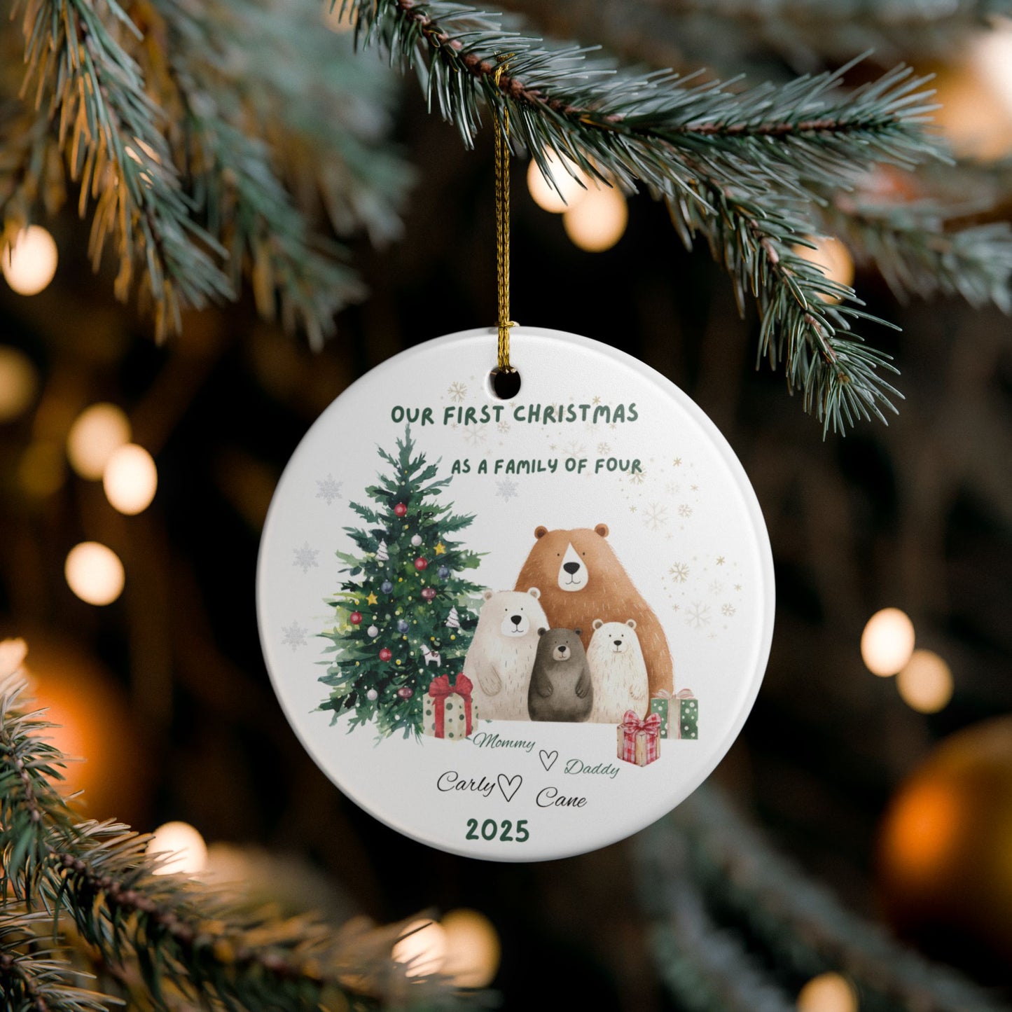 Personalized Family Christmas Ornament, Custom Holiday Decor, NEW Family Tradition, Keepsake Gift, Tree Decoration, 2025