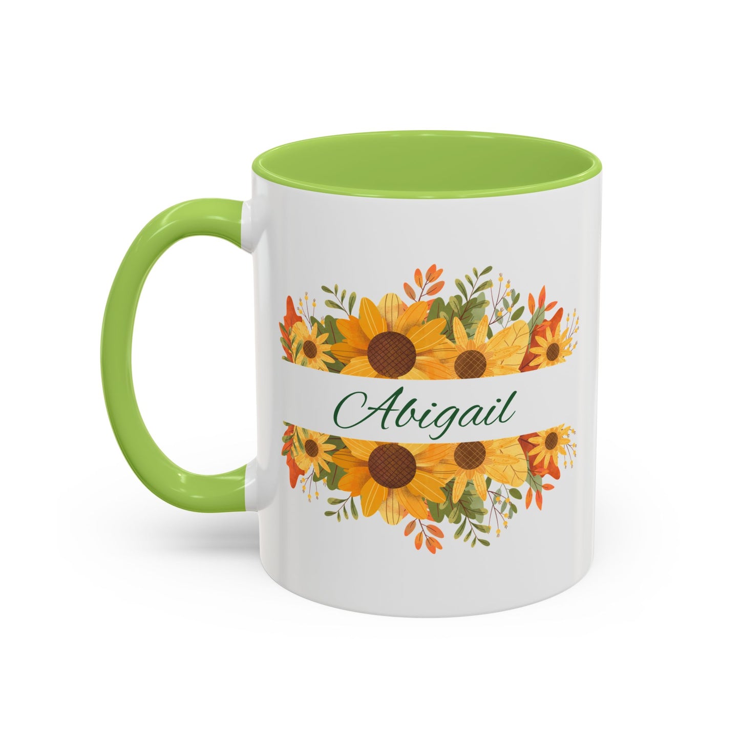 Custom Floral Name Coffee Mug - Personalized 11oz & 15oz Perfect Gift for Floral Lovers