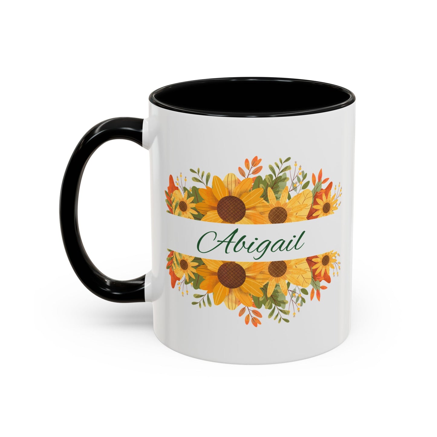 Custom Floral Name Coffee Mug - Personalized 11oz & 15oz Perfect Gift for Floral Lovers