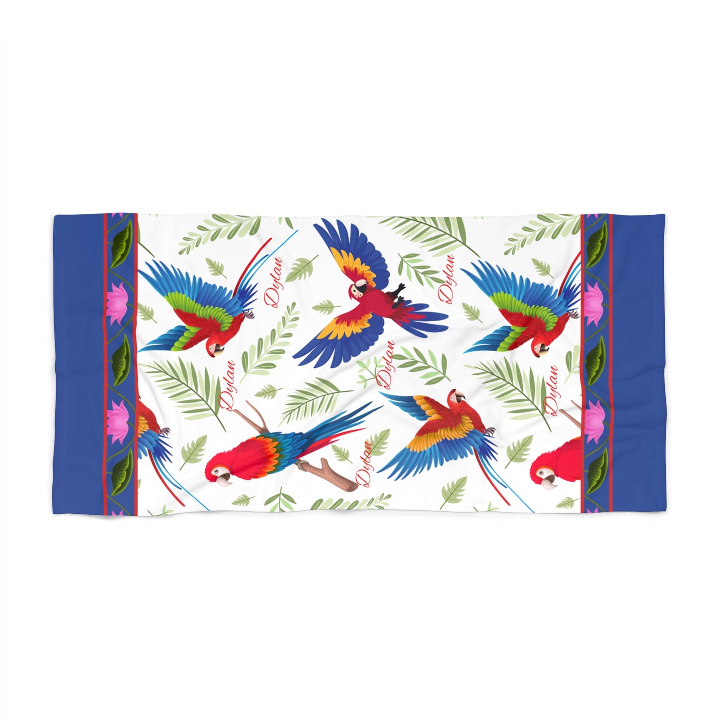 Macaw Paradise Beach Towel – Tropical Parrot Print, Vibrant Summer Pool & Travel Towel