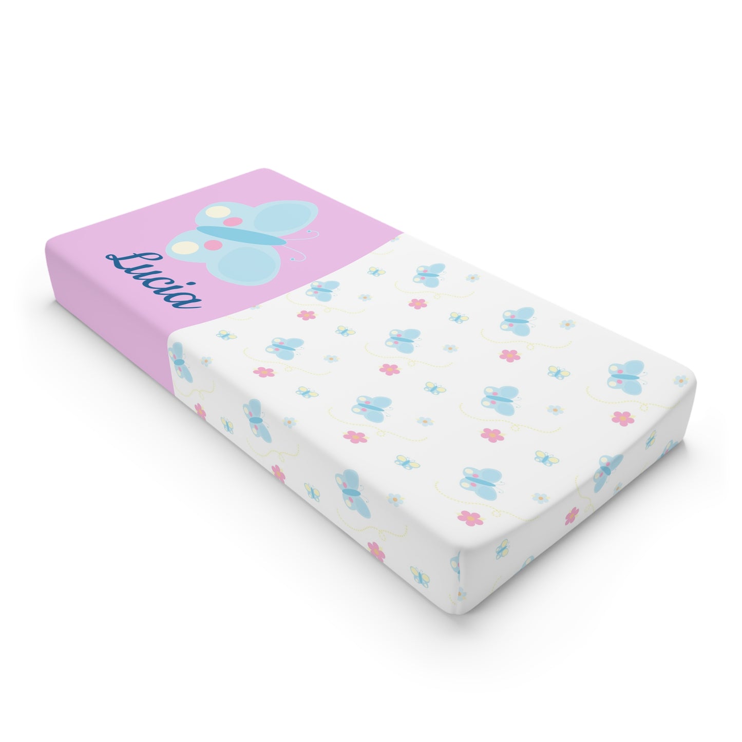 Butterfly Baby Changing Pad Cover — Personalized Name Option