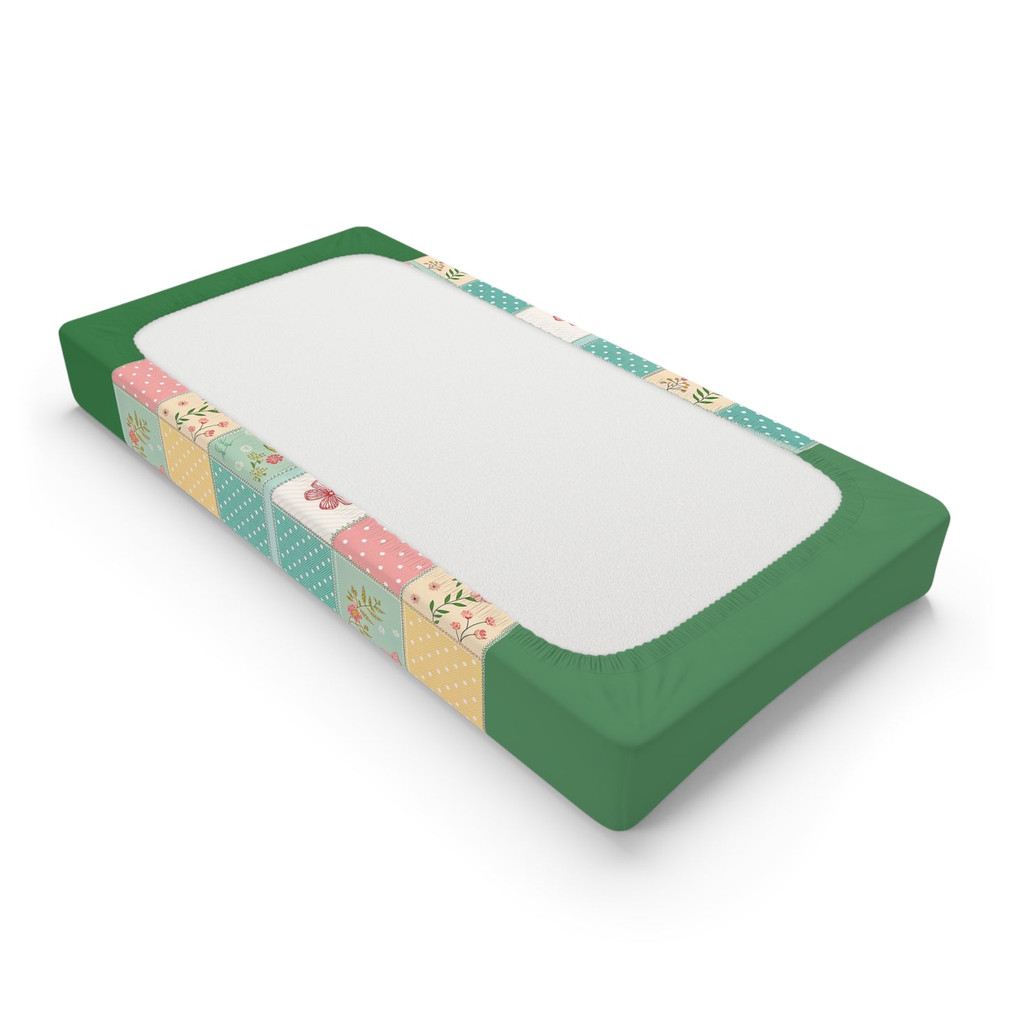 Personalized Patchwork Butterfly Baby Changing Pad Cover