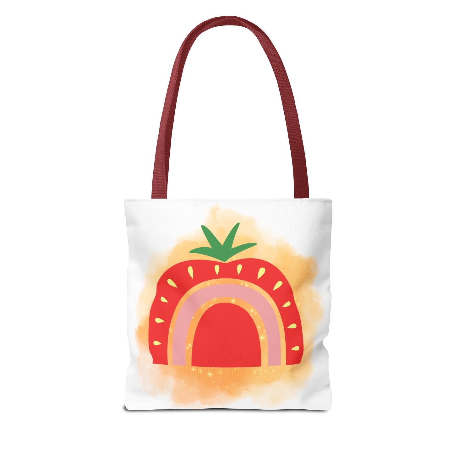 Strawberry Rainbow Tote Bag – Cute Fruit Watercolor AOP Tote