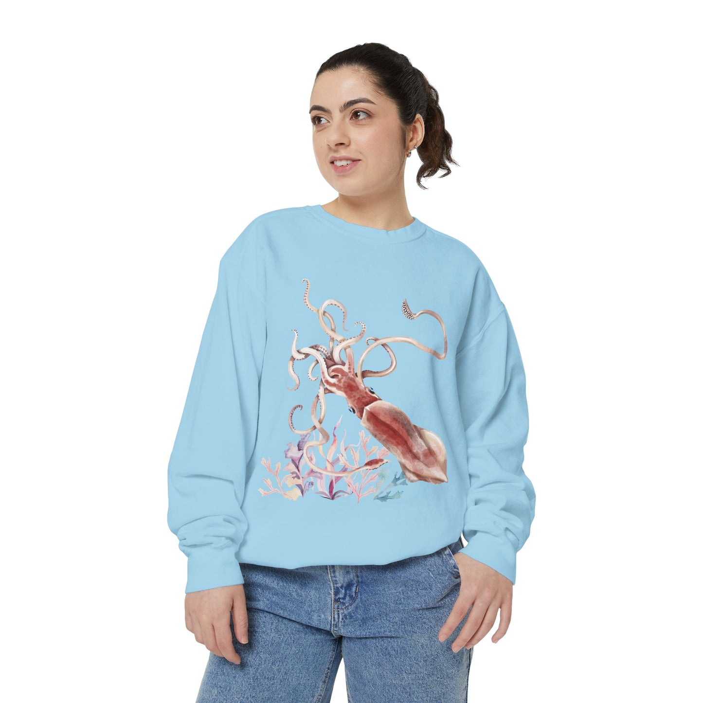 Squid dance of tentacles and translucence Unisex Garment-Dyed Sweatshirt