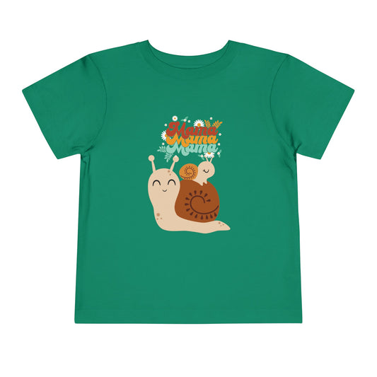 Cute Snail Mama Toddler Short Sleeve Tee, Kids Gift, Toddler Clothing, Birthday Gift, Playful T-Shirt, Baby Shower Gift