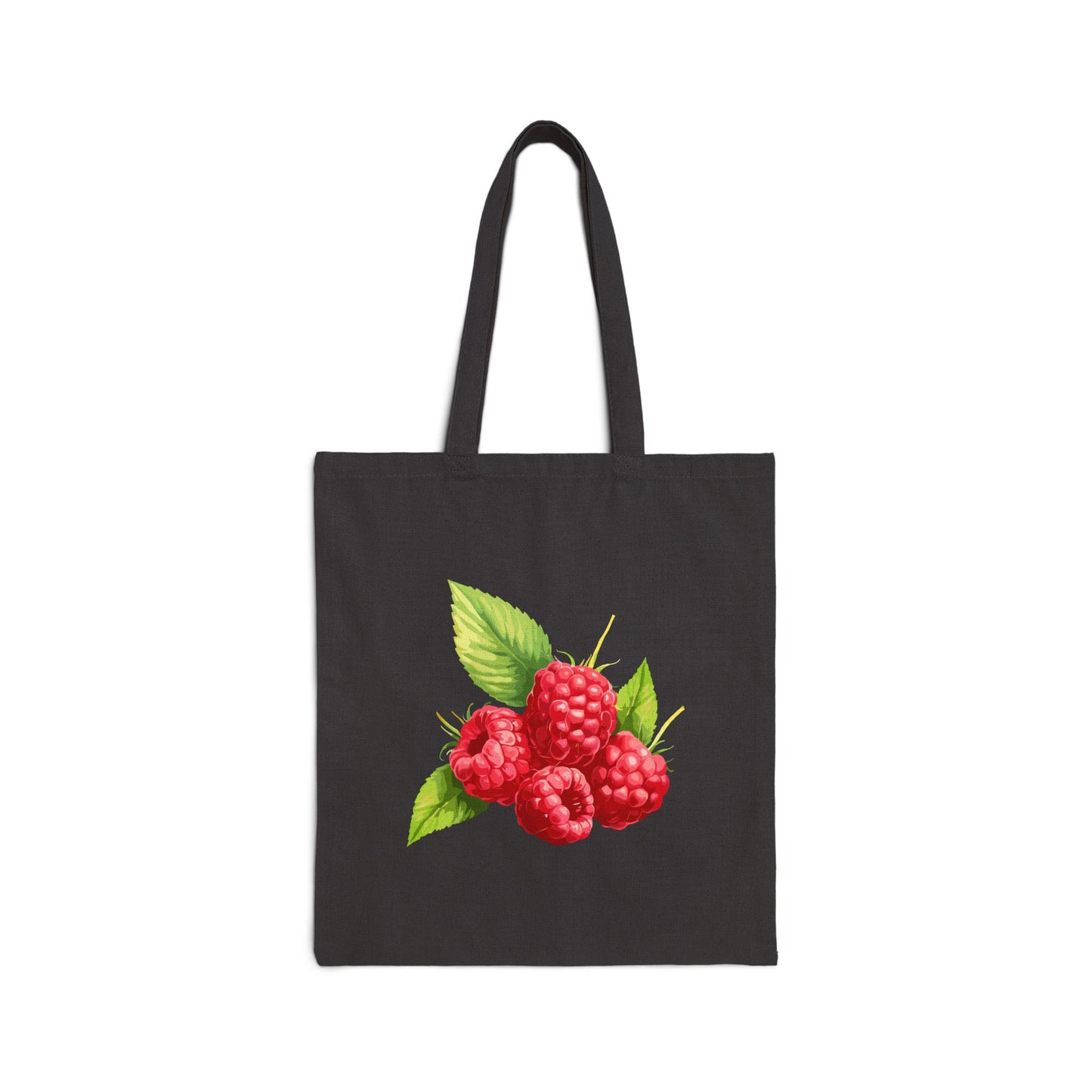 Raspberry Bouquet Tote Bag — Vintage Fruit Canvas Market Tote