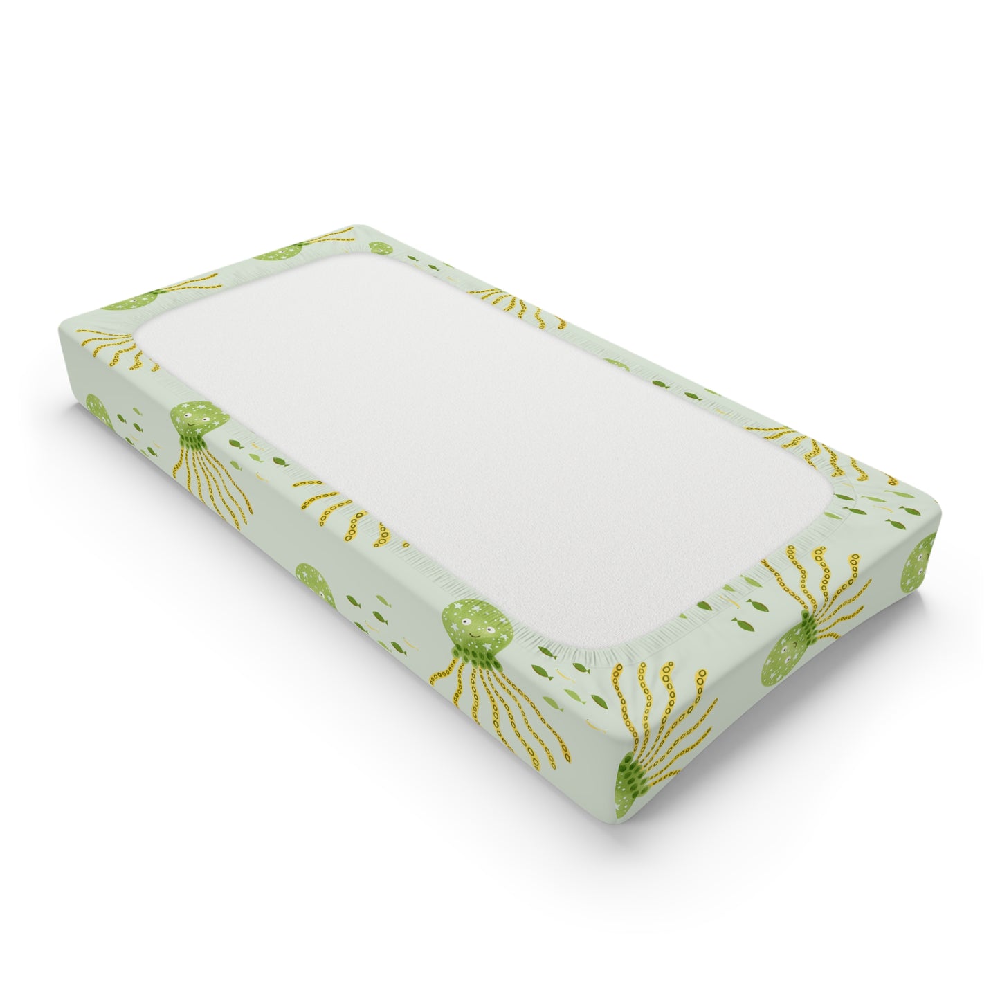 Changing Pad Cover - Green Jellyfish Pattern