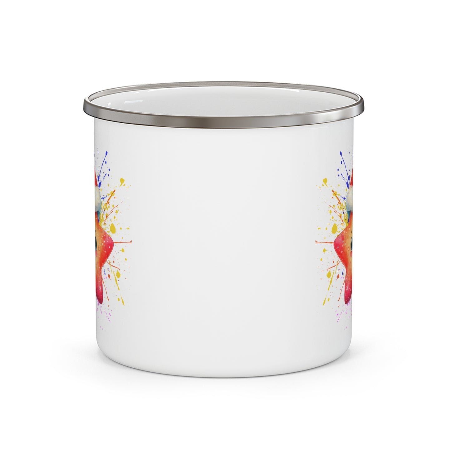 Cute Holiday Enamel Camping Mug with Star Design
