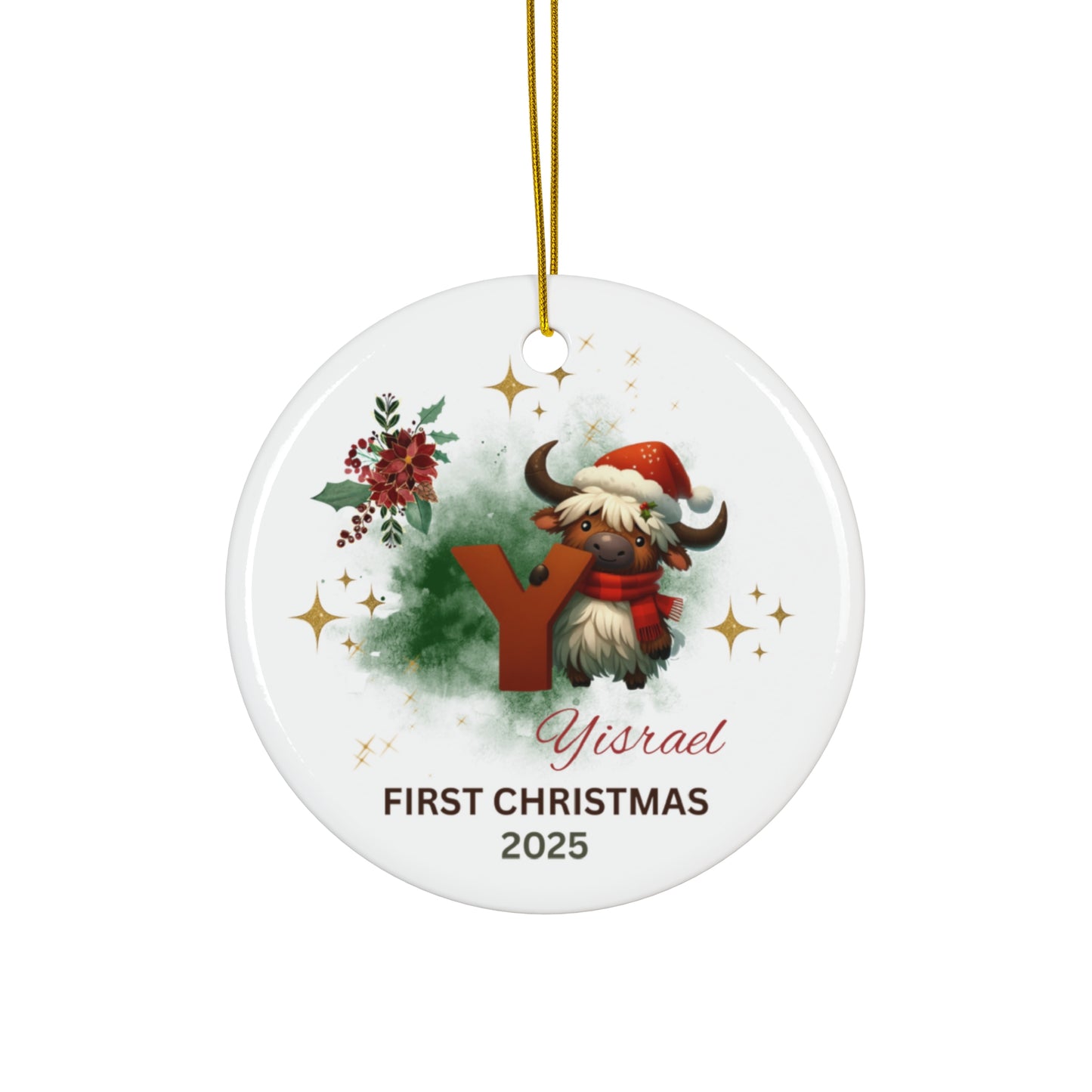 Personalized Ceramic Ornament, Custom Christmas Decoration, Unique Holiday Keepsake, First Christmas Ornament 2025, Gift for New [...]