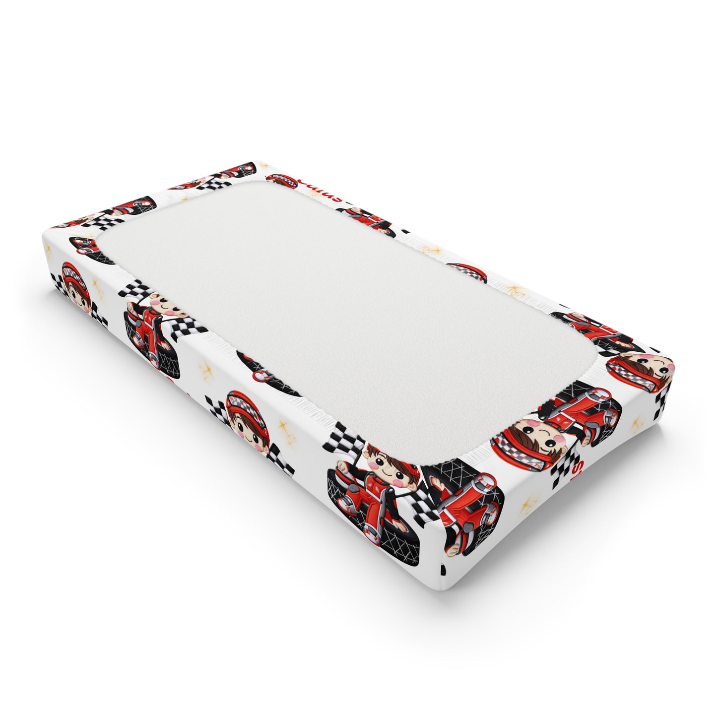 Racing Baby Changing Pad Cover – Personalized 'Caius' Race Car Nursery