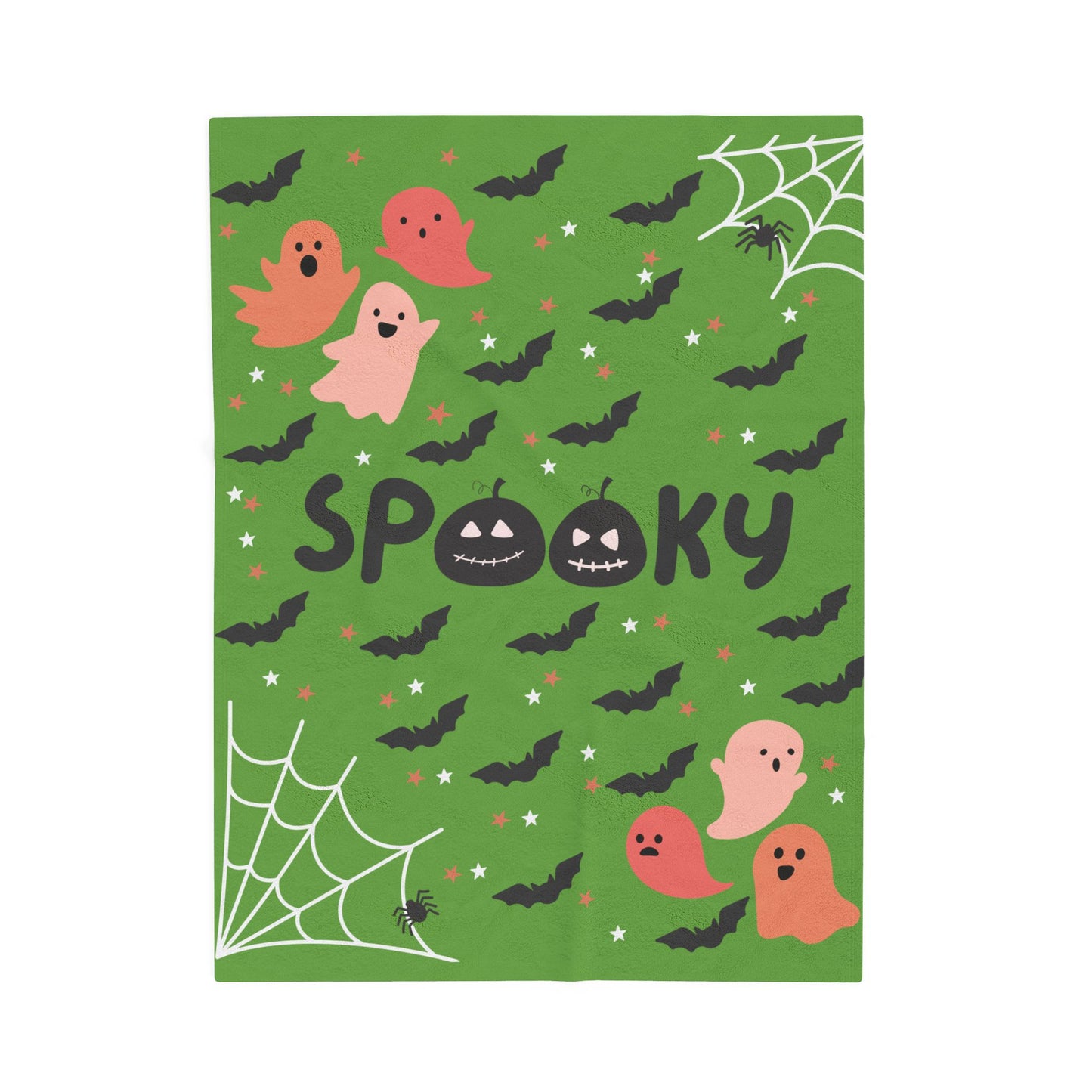 Spooky Ghosts Velveteen Plush Blanket | Cozy Halloween Throw | Soft Fall Decor | Kids Halloween Gift | Warm Plush Blanket