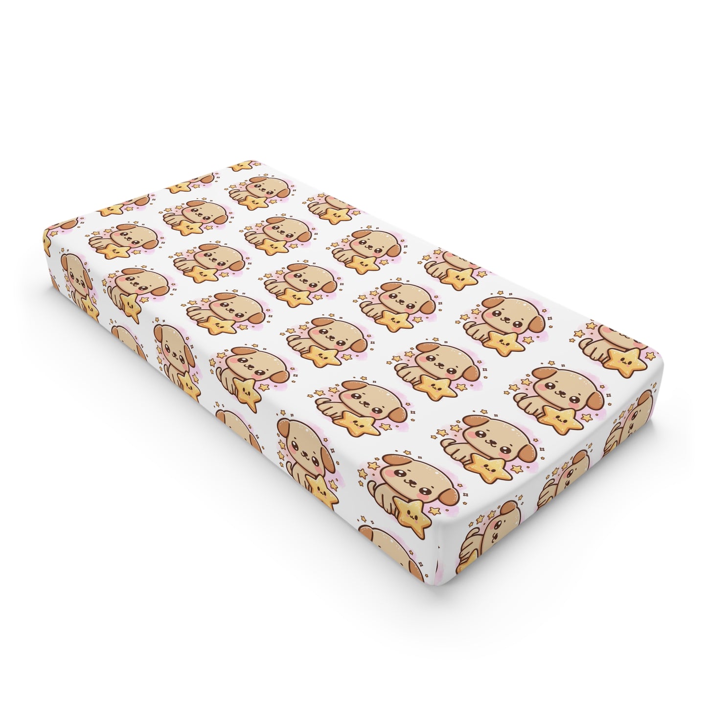 Baby Changing Pad Cover — Cute Star Puppy Pattern