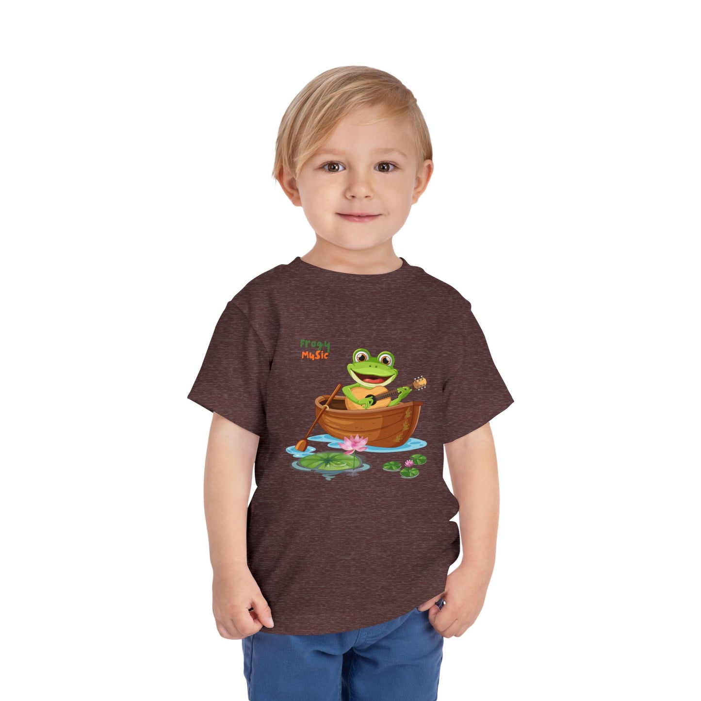 Musical Frog Toddler Tee, Cute Gift for Kids, Fun Summer Wear, Birthday Present, Playful Tee for Little Ones