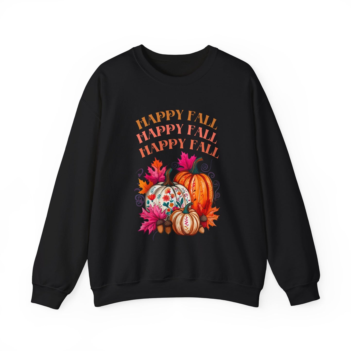 Fall Vibes Crewneck Sweatshirt, Cozy Autumn Apparel, Seasonal Gift for Thanksgiving, Pumpkin Sweater, Unisex Fall Fashion