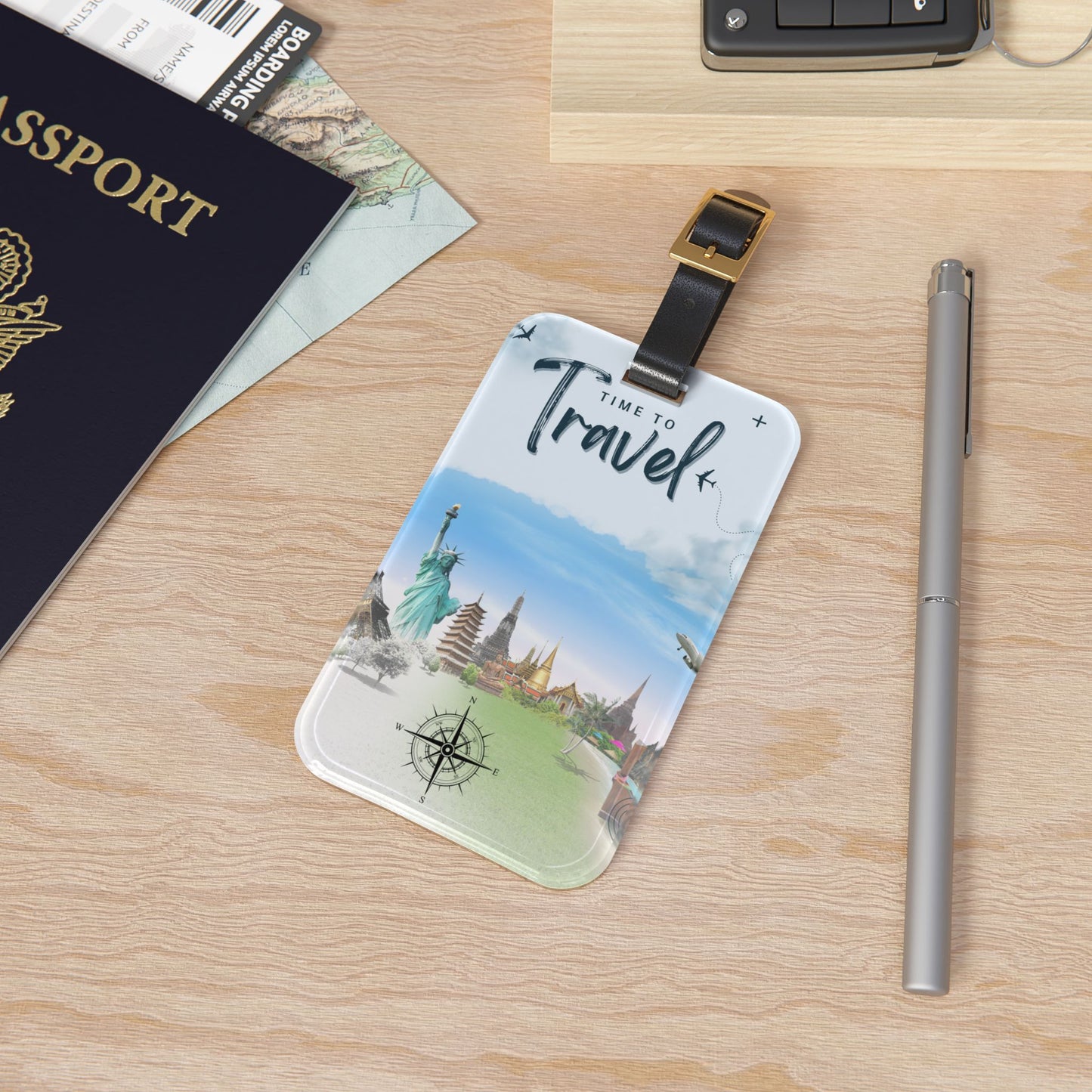 'Time to Travel' Luggage Tag — Scenic World Landmarks Travel ID Tag