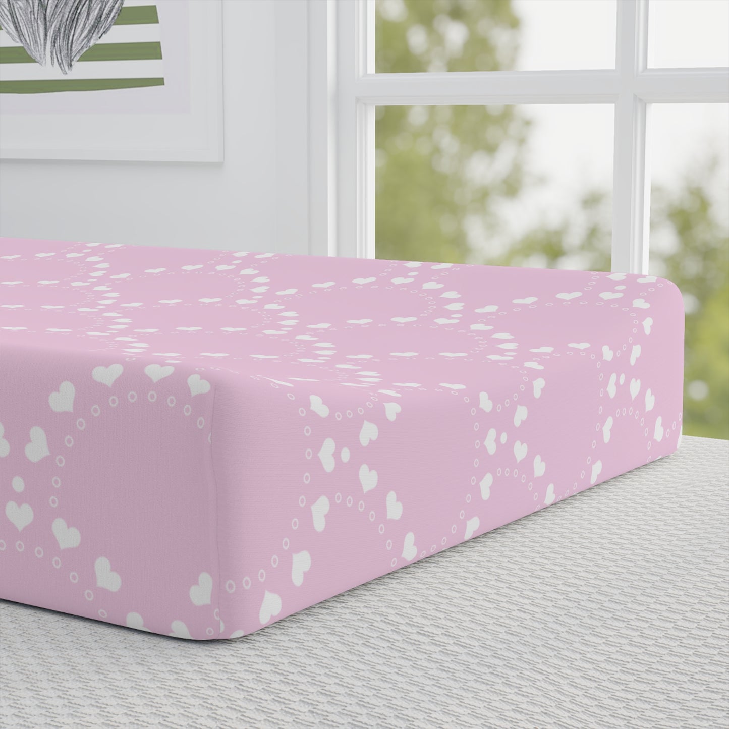 Changing Pad Cover – Personalized Pink Mermaid Design (Name Option)