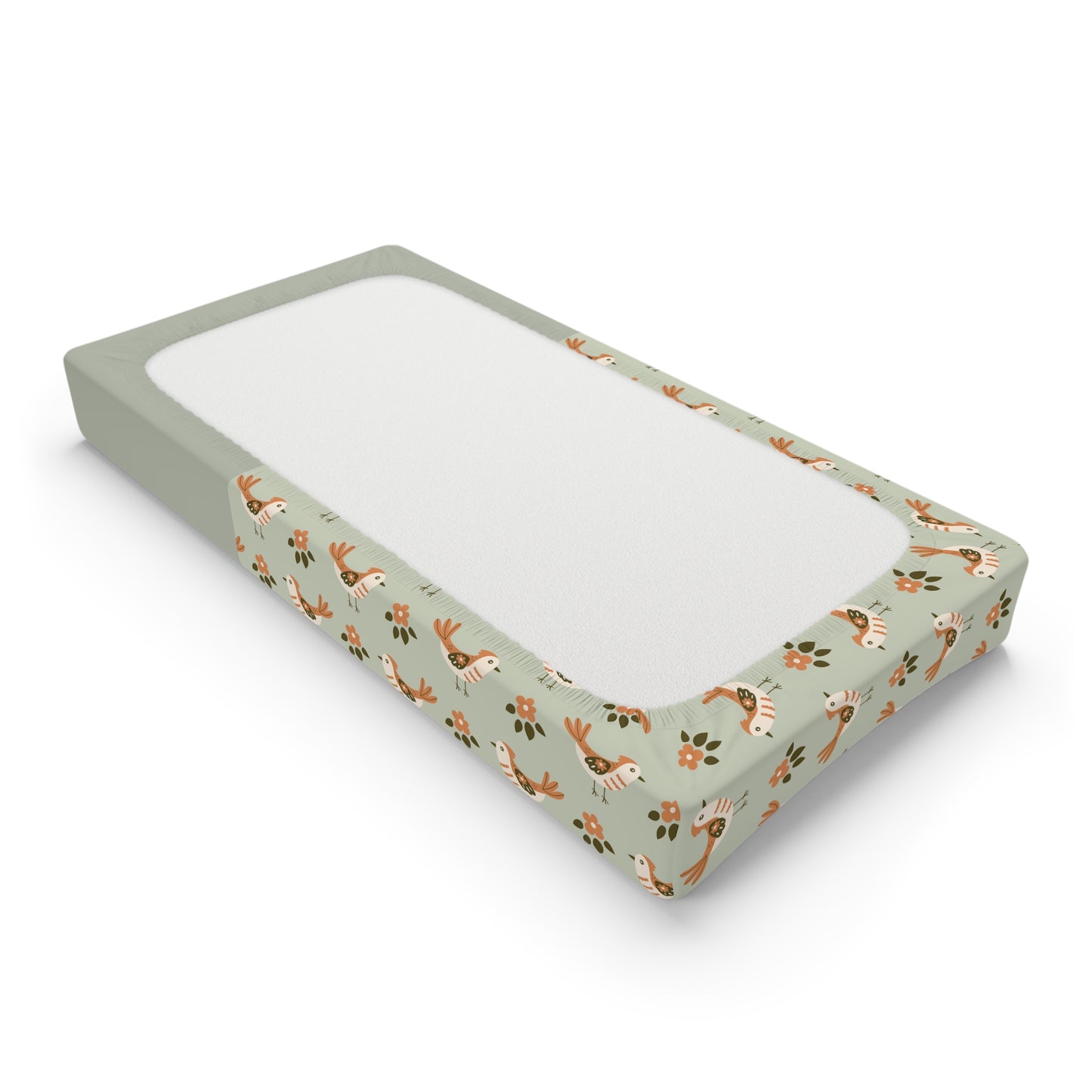 Woodland Deer Baby Changing Pad Cover — Personalized Nursery Floral Pattern