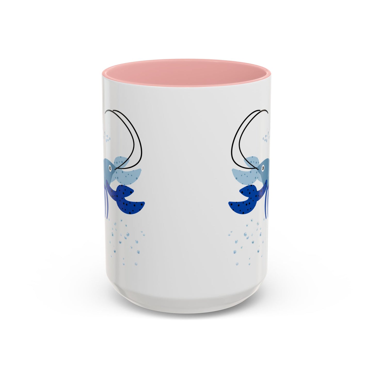 Blue shrimp with dark blue claws and bubbles Coffee Mug