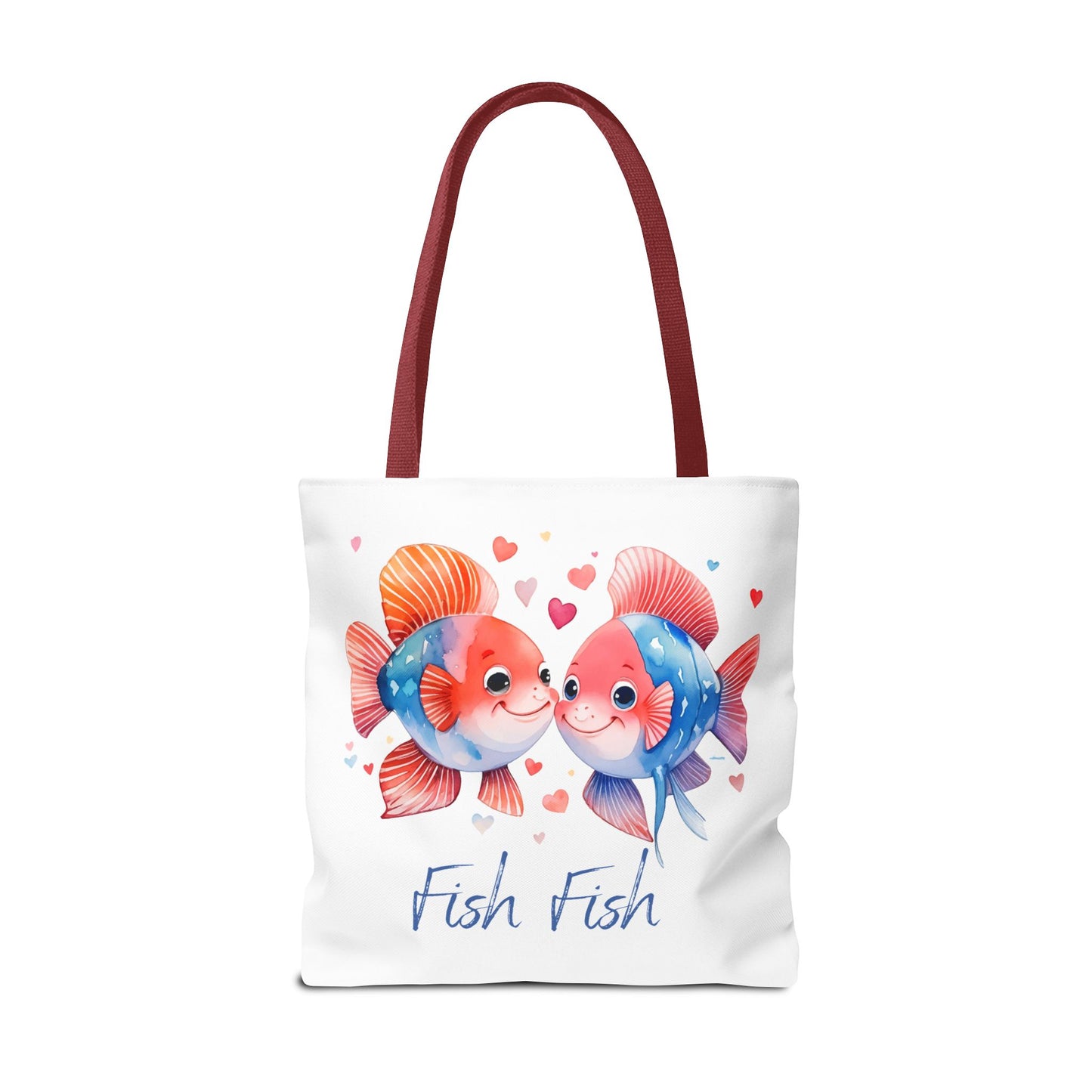 Cute Fish Couple Tote Bag — 'Fish Fish' Romantic Sea Life Beach Shopper