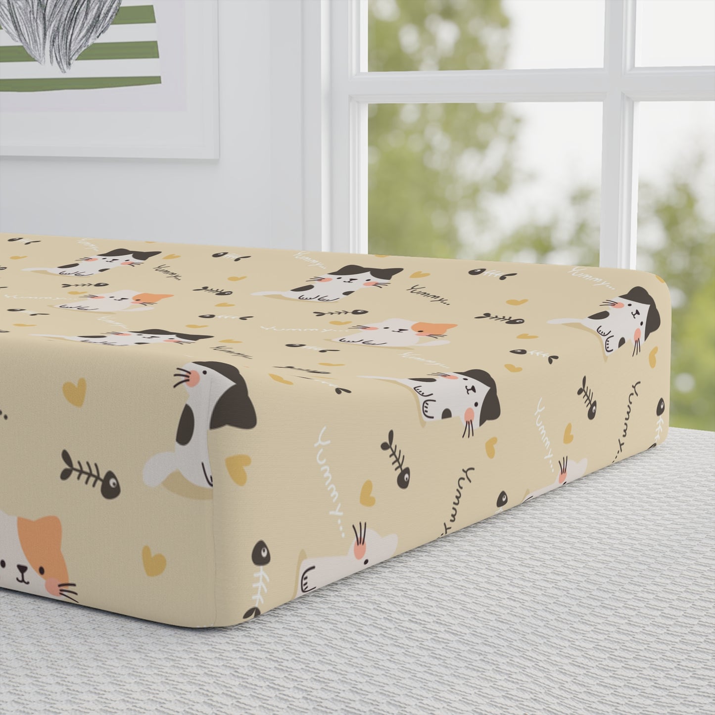 Cute Calico Cats Baby Changing Pad Cover – Personalized Nursery Pad Cover