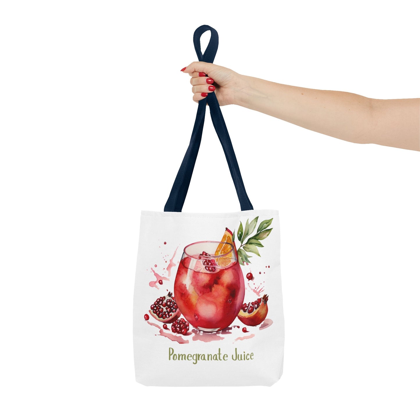 Pomegranate Juice Tote Bag — Watercolor Fruit Canvas Tote