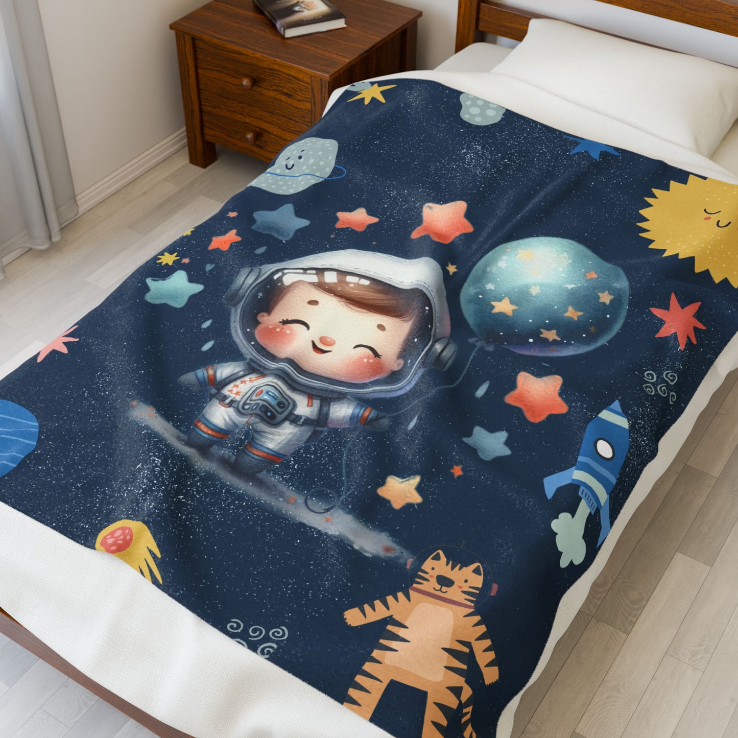 Cosmic Adventure Velveteen Plush Blanket, Soft Kid-Friendly Blanket, Space-Themed Nursery Decor, Cozy Blanket for Kids, Fun Gift for [...]