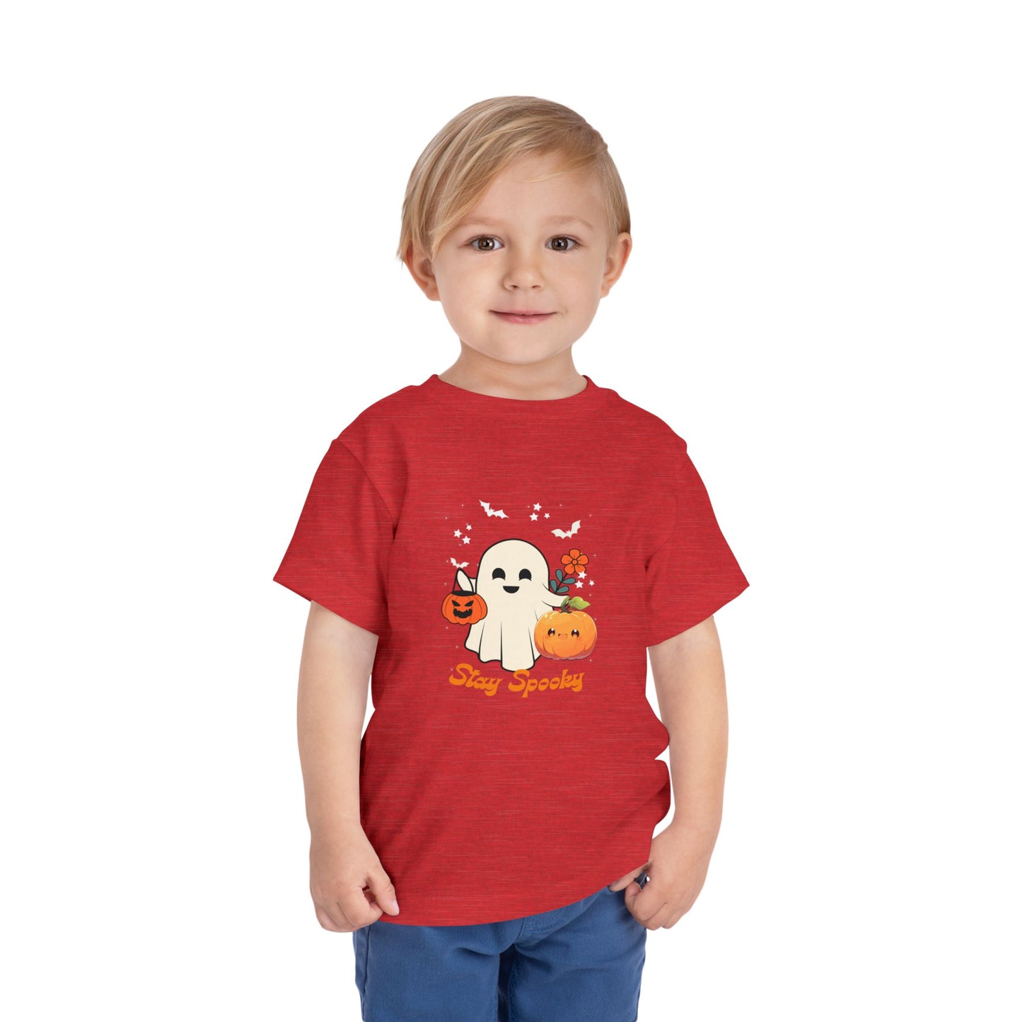Toddler Halloween Tee - Adorable Ghost and Pumpkin Design, Perfect for Fall Festivities, Trick-or-Treating, Kids' Parties, and Everyday Wear
