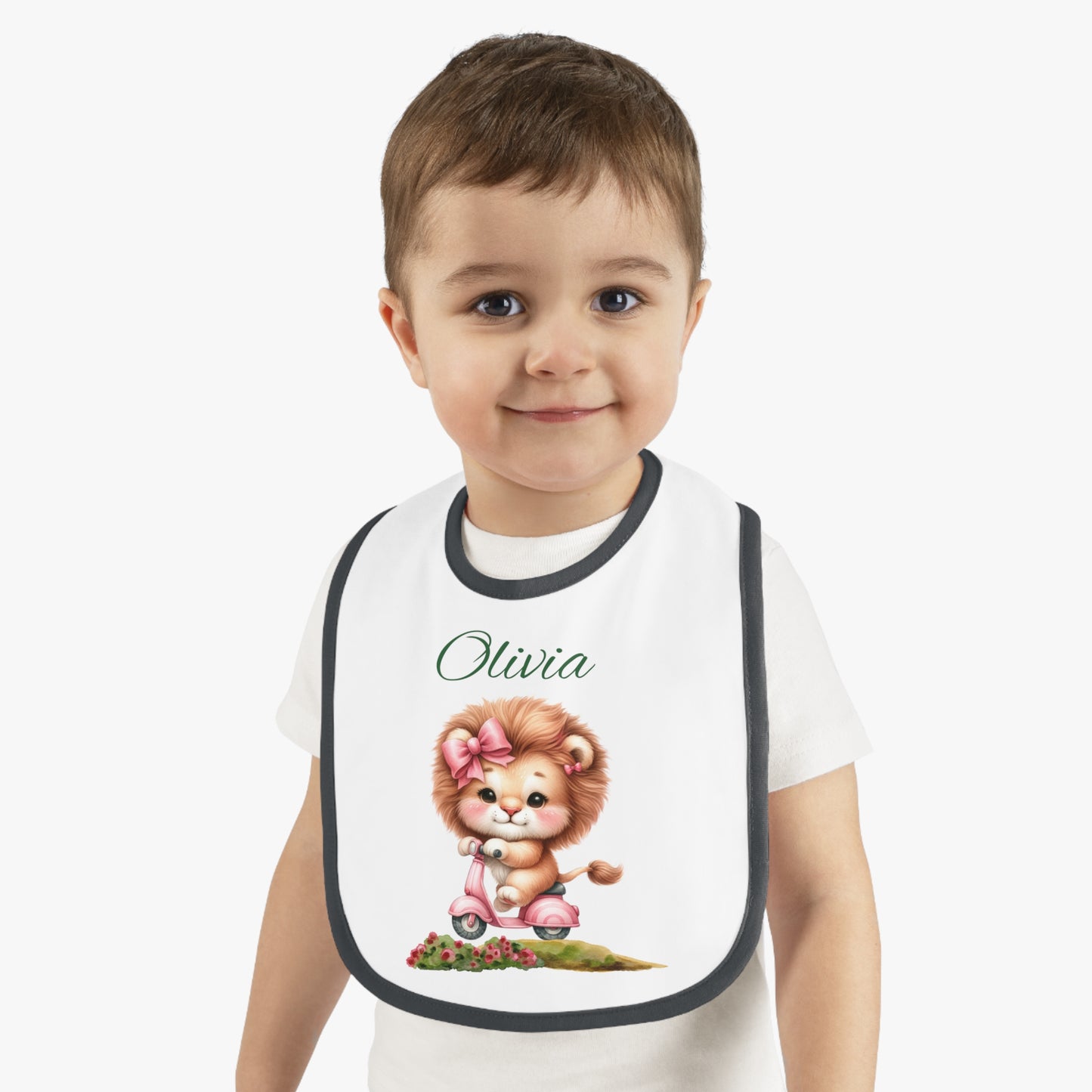 Personalized Baby Bib — Cute Lion Cub Design with Name