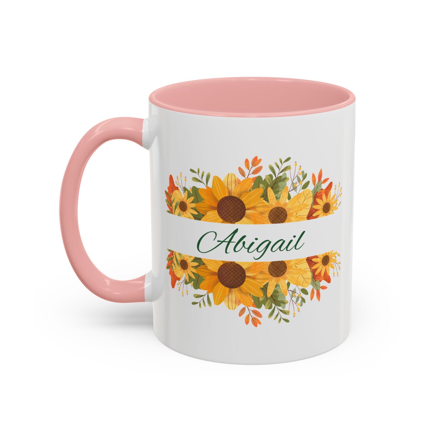 Custom Floral Name Coffee Mug - Personalized 11oz & 15oz Perfect Gift for Floral Lovers