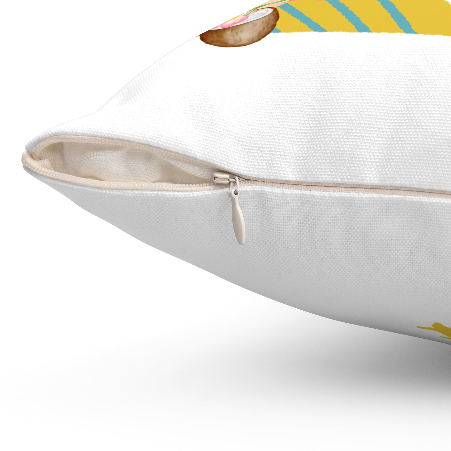 The mermaid and her school fish Spun Polyester Square Pillow
