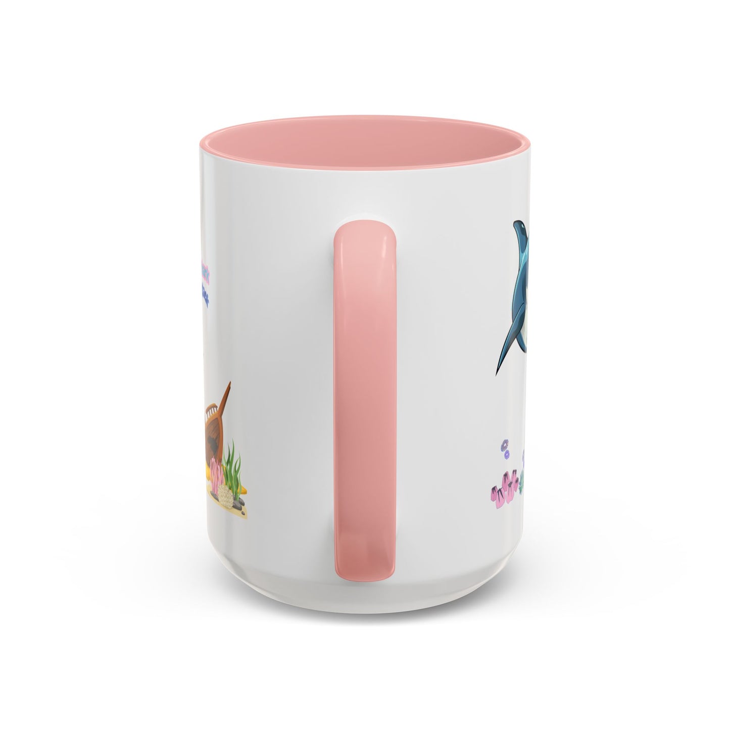 Shark ship colorful coral reef Coffee Mug