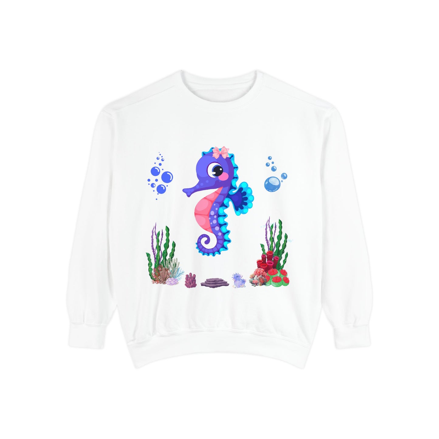 Seahores playful under the sea Unisex Garment-Dyed Sweatshirt