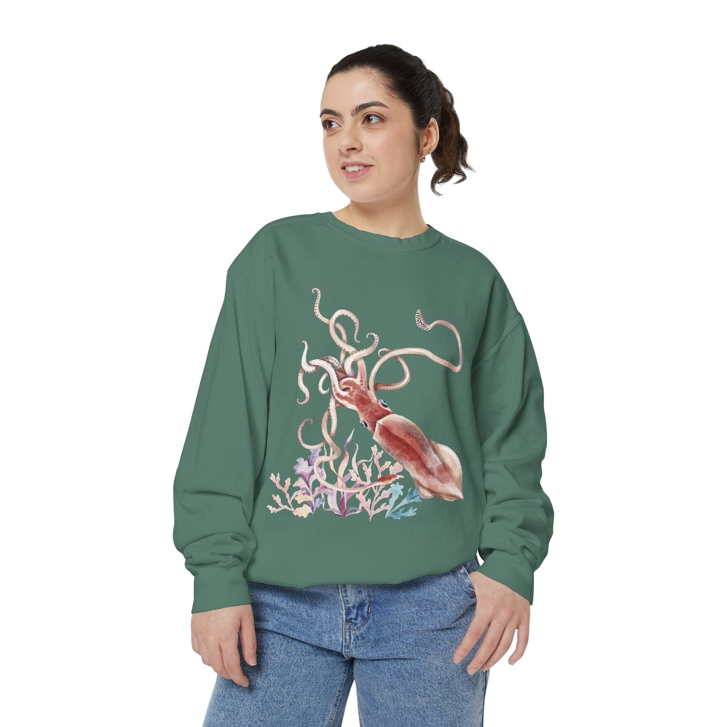 Squid dance of tentacles and translucence Unisex Garment-Dyed Sweatshirt