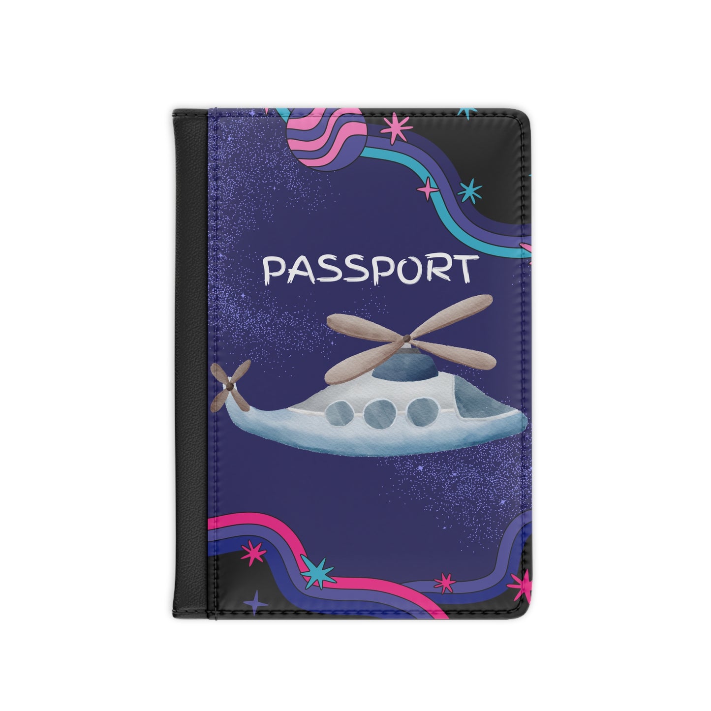 Whimsical Helicopter Passport Cover – Cute Travel Document Holder