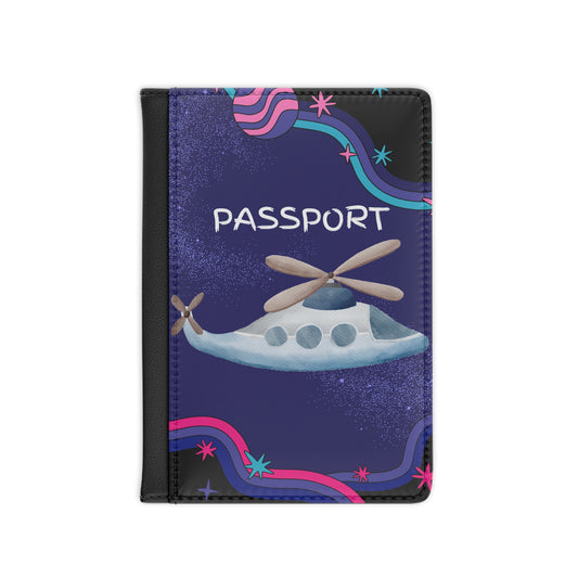 Whimsical Helicopter Passport Cover – Cute Travel Document Holder