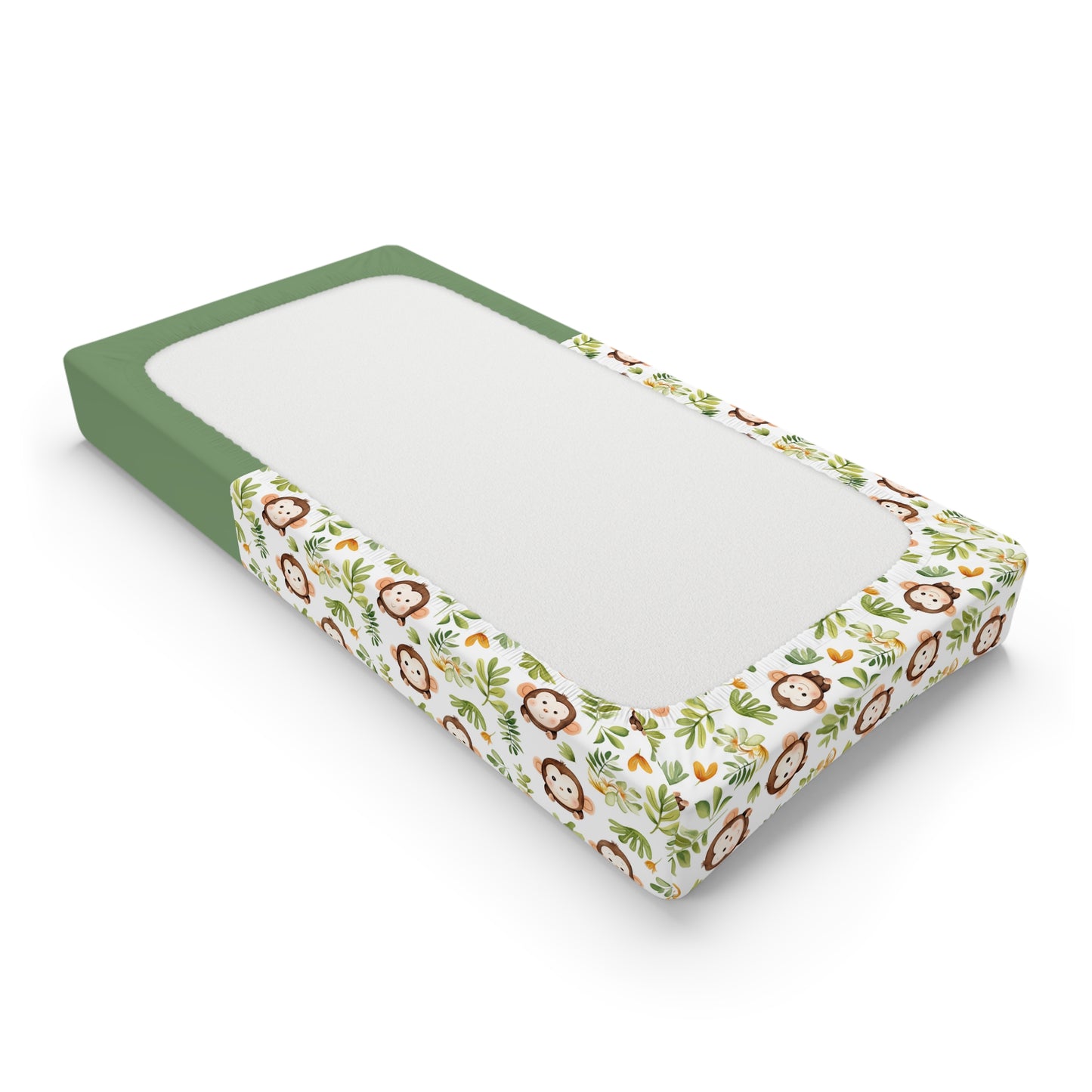 Jungle Monkey Baby Changing Pad Cover – Personalized Nursery Waterproof Cotton Fit